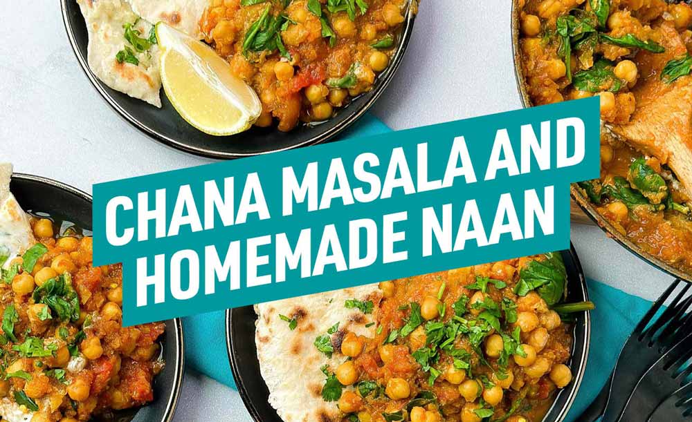 Our fiery chana masala is full of flavour that combines fragrant herbs and spices with a fluffy naan for a delicious taste.