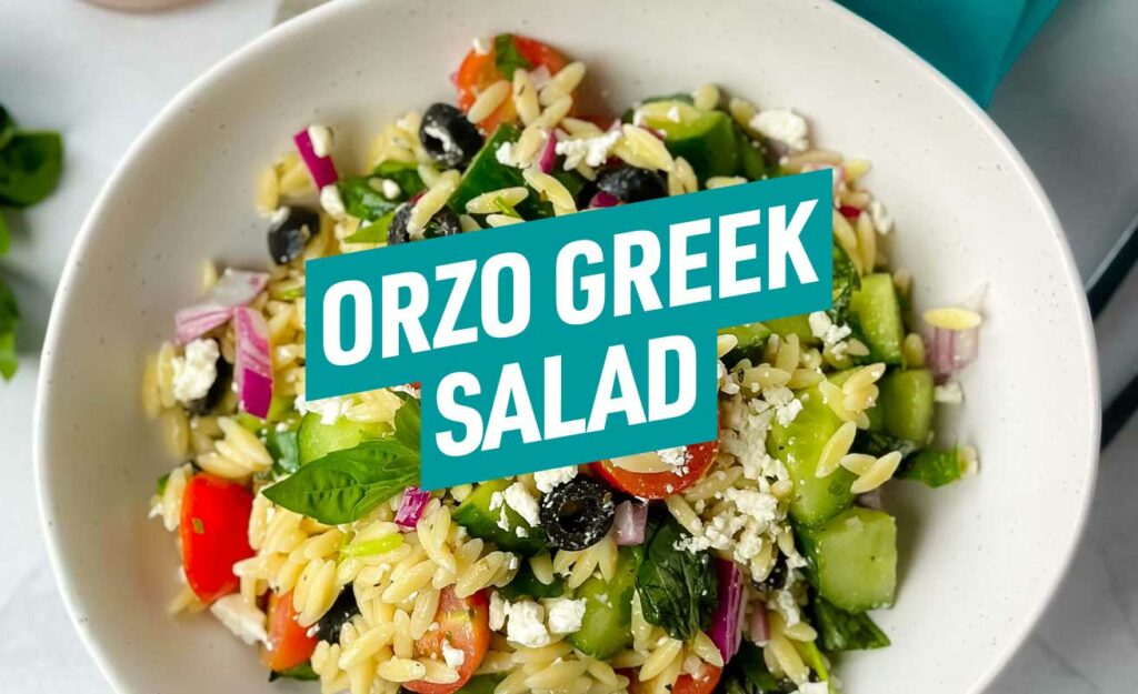 Try this delicious pasta salad with heaps of fresh veggies, crumbled feta, and a zesty lemon vinaigrette.