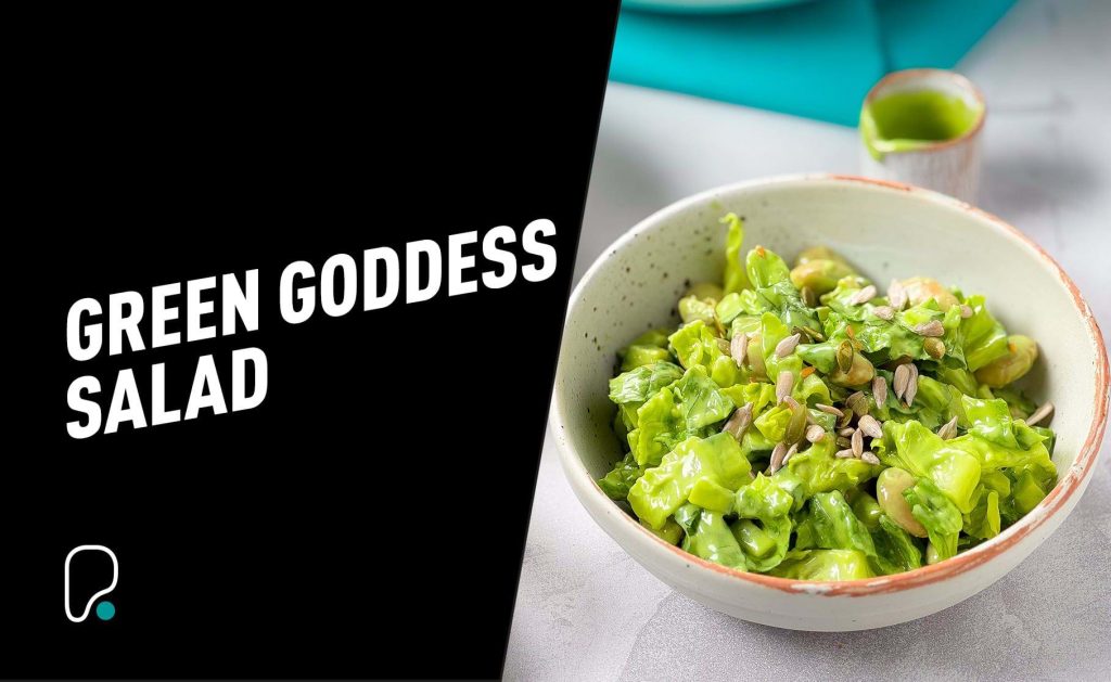 Cette salade Déesse verte est rafraîchissante et savoureuse, et contient 24 g de protéines par portion – c'est la salade idéale pour un dîner ou un souper rapide. Pleine de nutriments et de fibres, c'est le plat parfait à intégrer à votre menu de la semaine pour avoir votre dose de légumes et d'énergie.