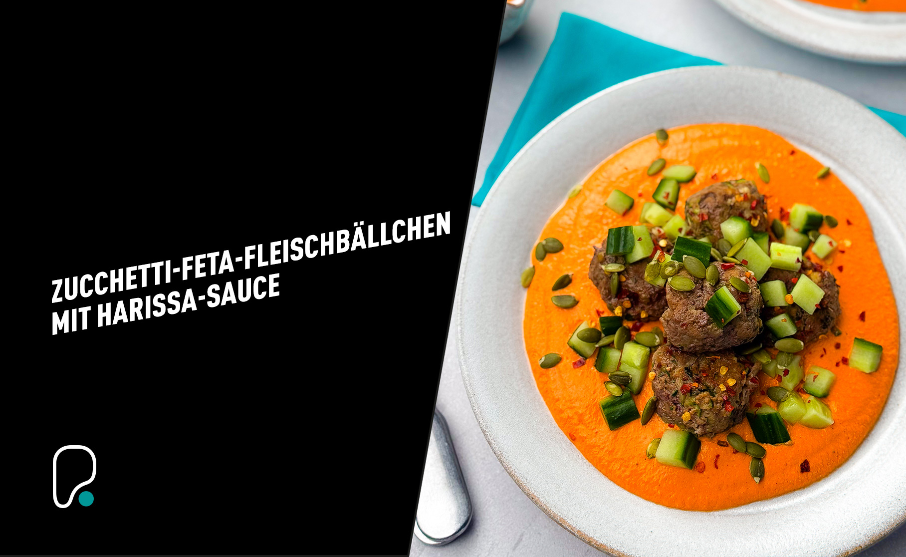 Rezept für Zucchetti-Feta-Fleischbällchen mit Harissa-Sauce